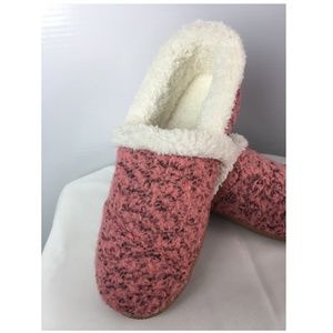 TOMS Sz 8 Womens Faux Shearling Rose Flecked Knit